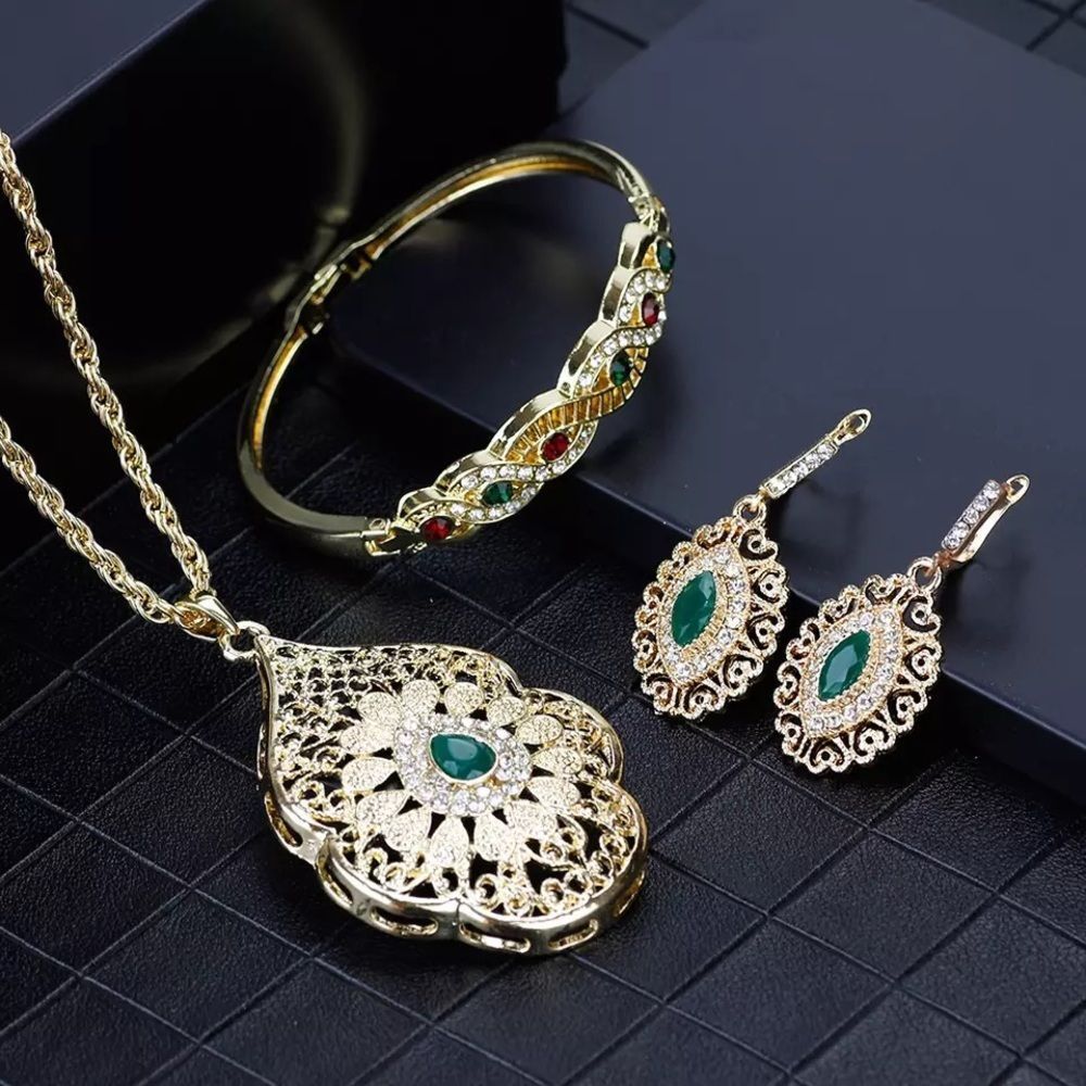 Moroccan necklace earrings and bangle set​​